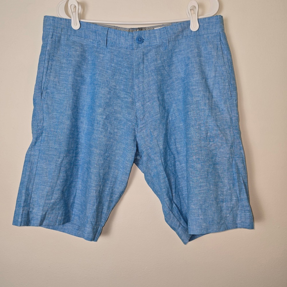 Bruno Linen Shorts Classic Fit Mens 36 Blue